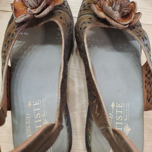 NWOB L'Artiste Suzietta Slingback Sandal Weave Basket Wedge Leather Boho 8.5/39 - Picture 11 of 12